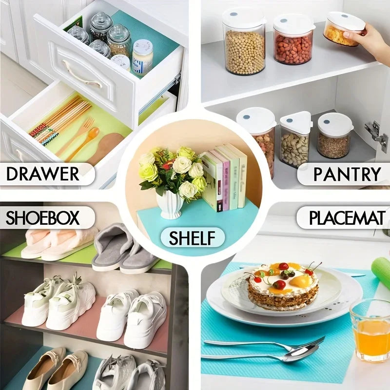 4-Pack EVA Fridge Liner Mats – Waterproof & Washable Shelf Pads Fridge Shelf Liner Axl