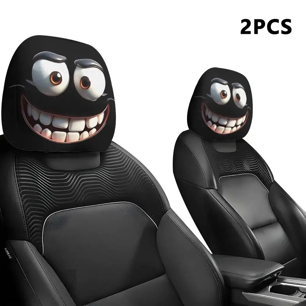 Halloween Car Headrest Covers – Skull & Smiley 2-Pack Car Headrest Cover Axl A