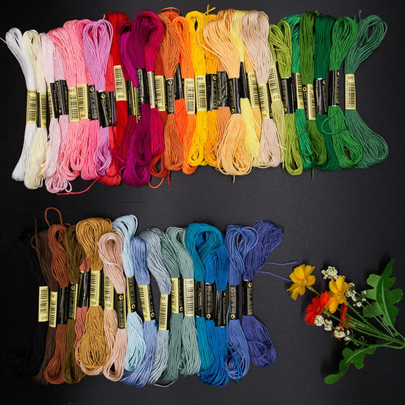Multicolor Cotton Embroidery Thread Floss Skeins Kit 24–100 Pcs Embroidery Thread Kit Axl