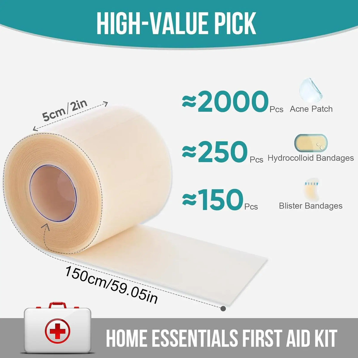 Hydrocolloid Roll – Waterproof Pimple & Blister Patch Tape Hydrocolloid Patch Roll Axl Default Title