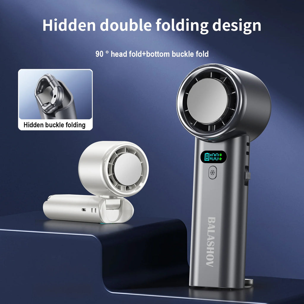 BALASHOV Turbo Handheld Fan – 100 Speeds & 5200mAh Battery Handheld Personal Fan Axl