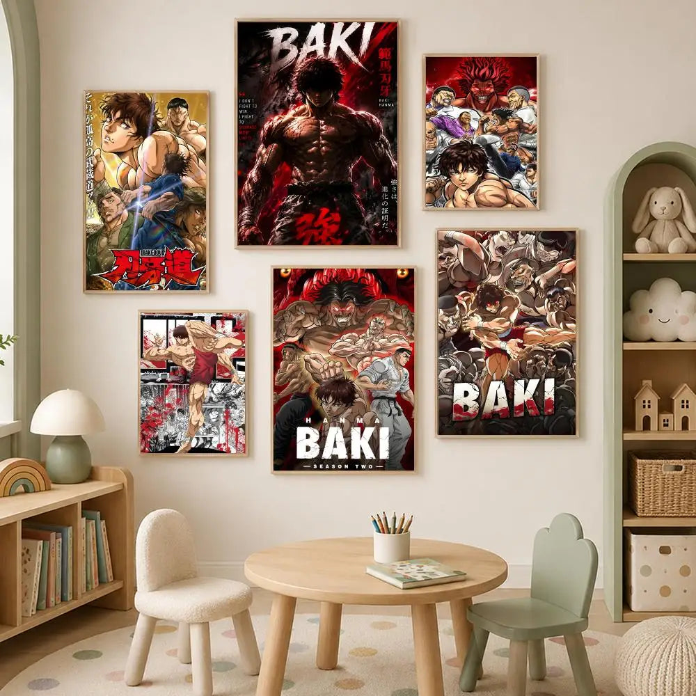 Baki Hanma Anime Wall Poster – Self-Stick HD Waterproof Decor Anime Wall Poster Axl
