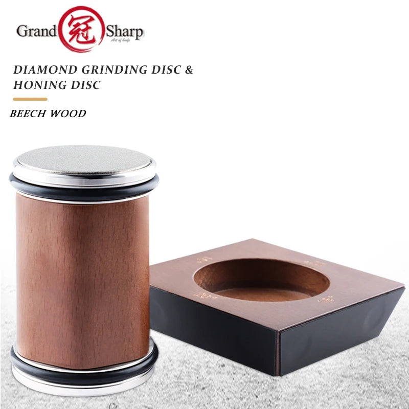 Grandsharp Knife Sharpening Stone Kit | Angle Roller, Grit 360/600 Knife Sharpening Kit Axl brown