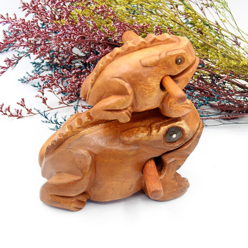 Thai Lucky Wooden Frog – Handcrafted Musical Decor Figurine Wooden Decor Figurine Axl
