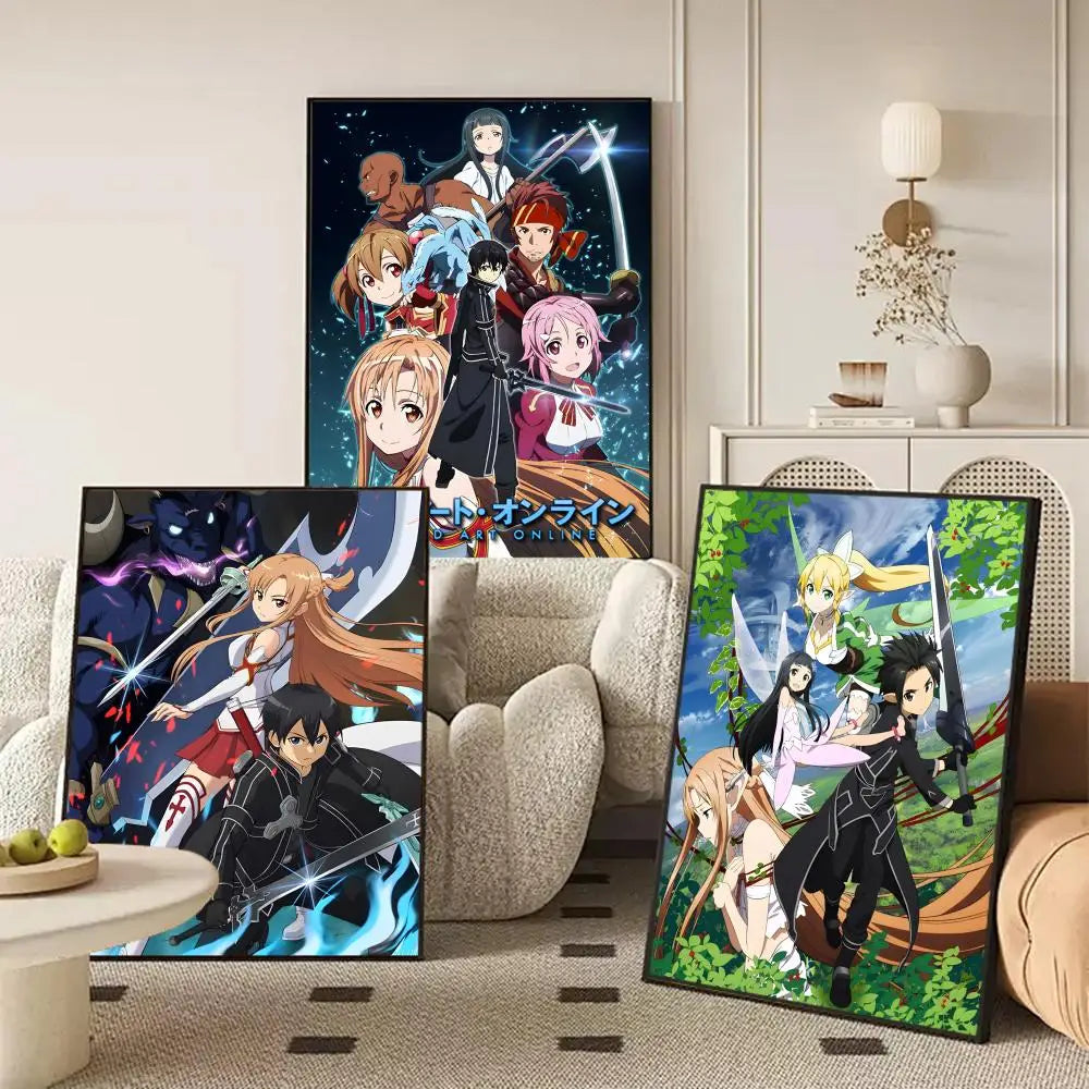 Sword Art Online Anime Canvas Wall Art – Unframed Poster Canvas Wall Art Axl