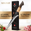 XINZUO 7.5" Damascus Steel Fillet Knife – 67-Layer Forged Blade Damascus Fillet Knife Axl China Mainland