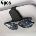 4-Pack Magnetic Leather Sunglasses Clip Holder for Car Visor Car Visor Organizer Axl Black