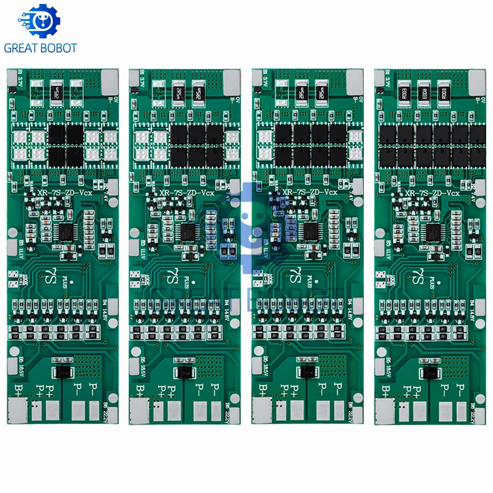 7S 24V BMS 10A–30A Li-ion Battery Protection Board w/ Balance Battery Management Board Axl