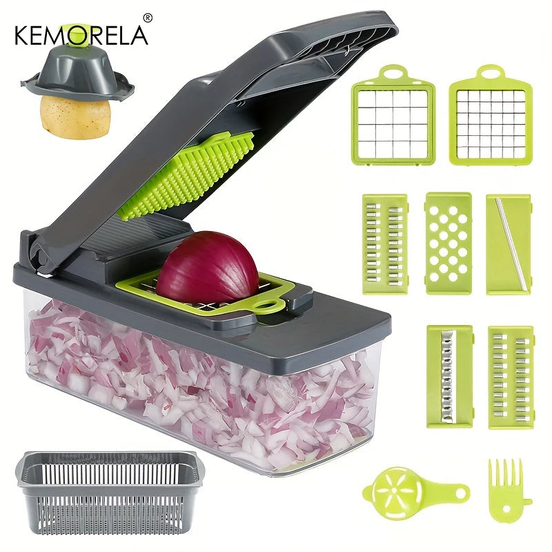 KEMORELA 14-in-1 Vegetable Chopper, Slicer & Dicer Vegetable Chopper Axl