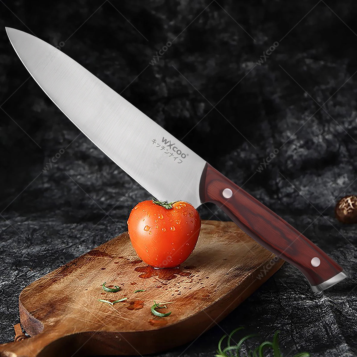 WXCOO Japanese Santoku Knife | Wooden Handle Kitchen Knife Kitchen Knife Axl