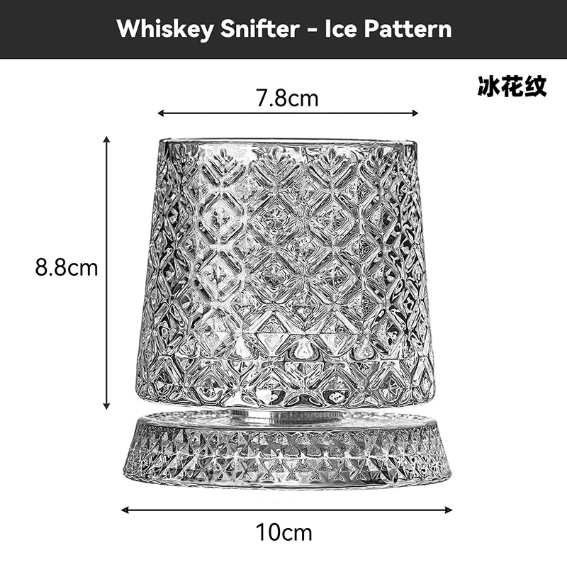 360° Rotating Whisky Glass – Crystal Snifter Gift for Men Rotating Whisky Glass Axl 1PCS 300ML