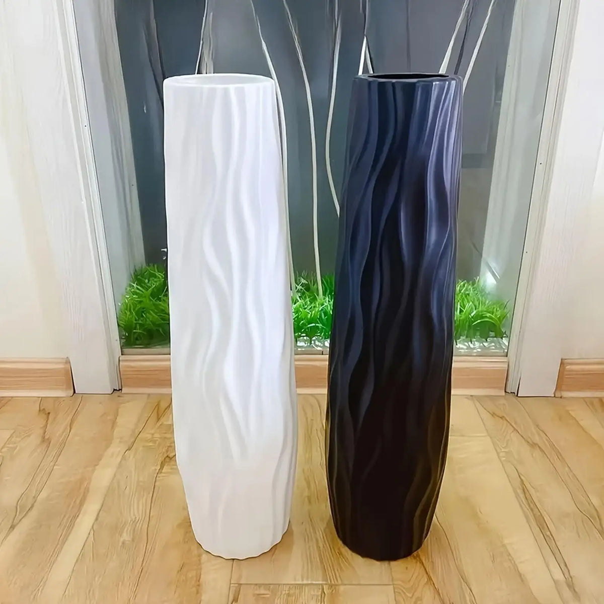 Tall 3D Relief Floor Vase for Dried Flowers & Home Decor Decorative Floor Vase Axl
