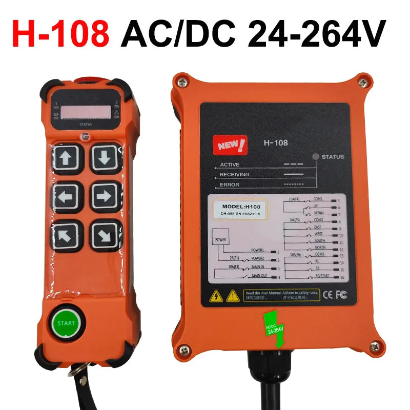 CNMAWAY H106/H108 Industrial Wireless Remote Control 6-Button Industrial Remote Control Axl H108 24-264V