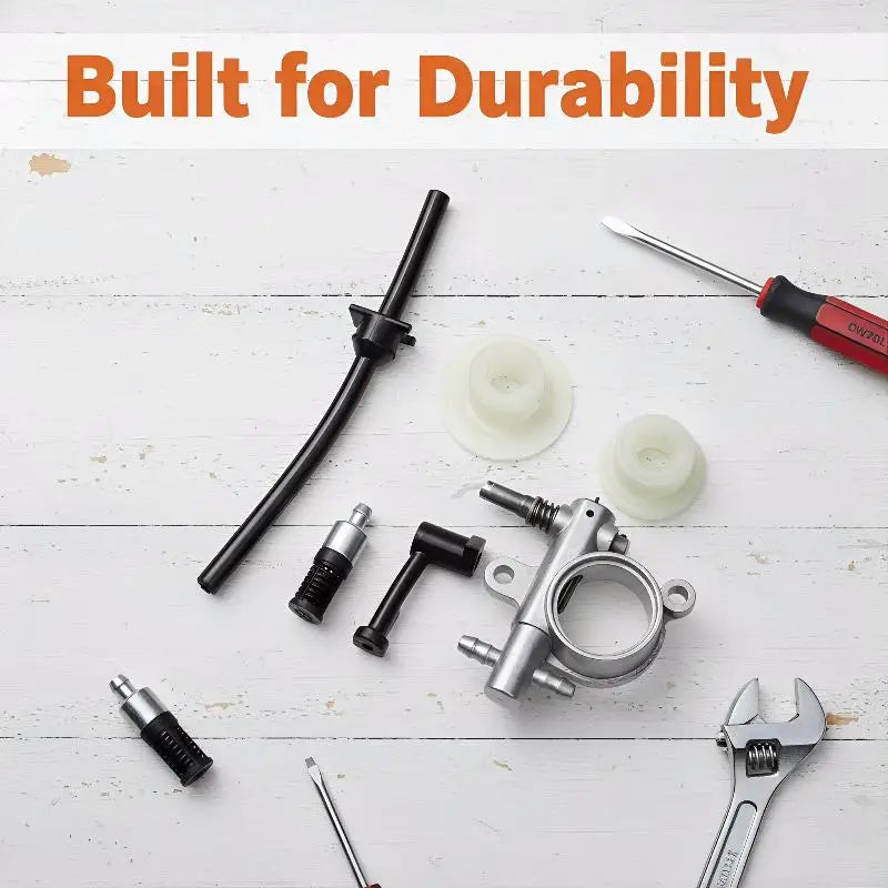 25CC 2500 Chainsaw Oil Pump Line Hose Kit with Worm Screw Chainsaw Repair Kit Axl