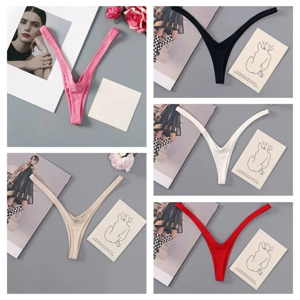 Women's Cotton Low-Rise Thong – Deep V T-Back Panties Women's Thong Panties Axl