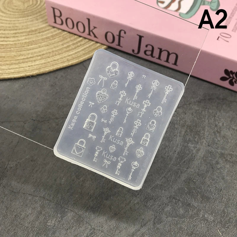 Butterfly & Key Silicone Nail Mold – DIY Manicure Stamping Tool Nail Art Mold Axl A2