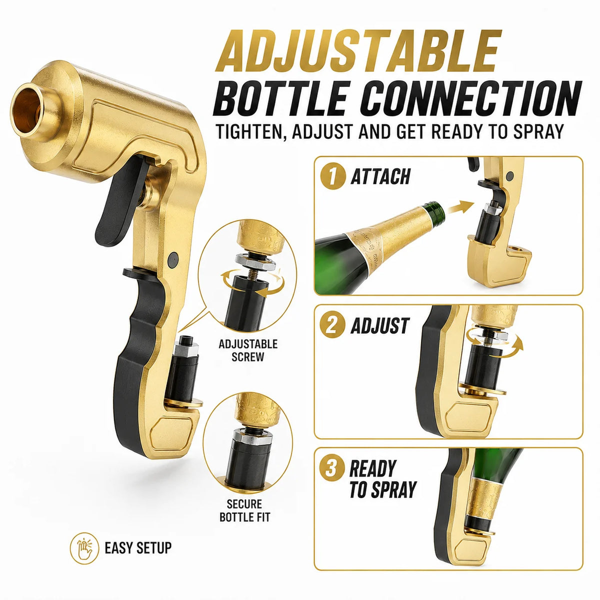 Champagne Gun Shooter & Bottle Stopper | Party Drink Blaster Champagne Drink Shooter Axl