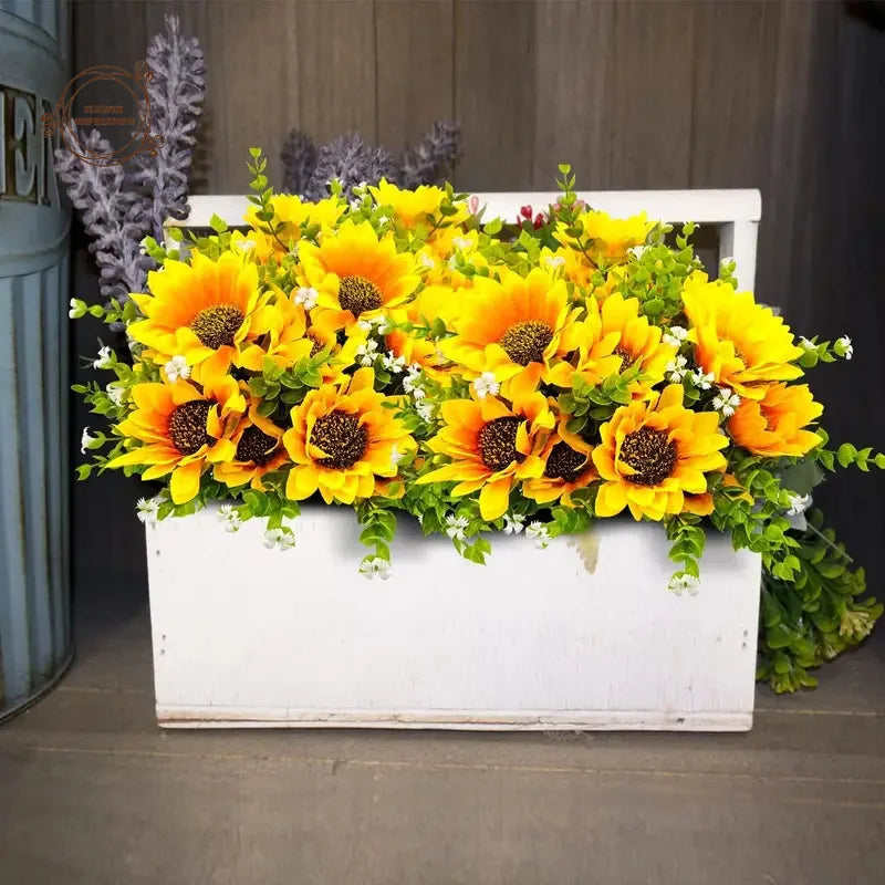 Artificial Sunflower Bouquet with Stem | Fake Flower Home Decor Artificial Flower Bouquet Axl
