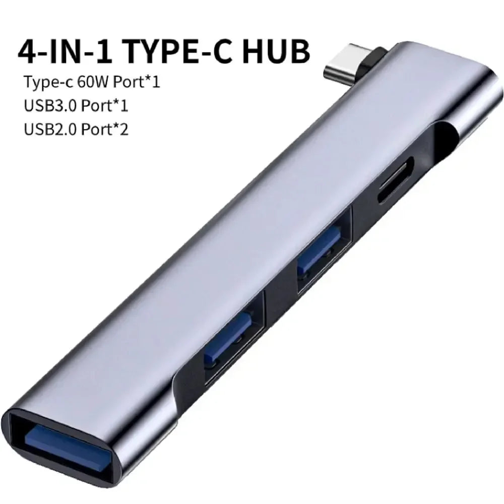 4-in-1 USB-C Hub 3.0 | 60W PD OTG Adapter for MacBook & Laptops USB-C Hub Axl TYPE C PD 60W