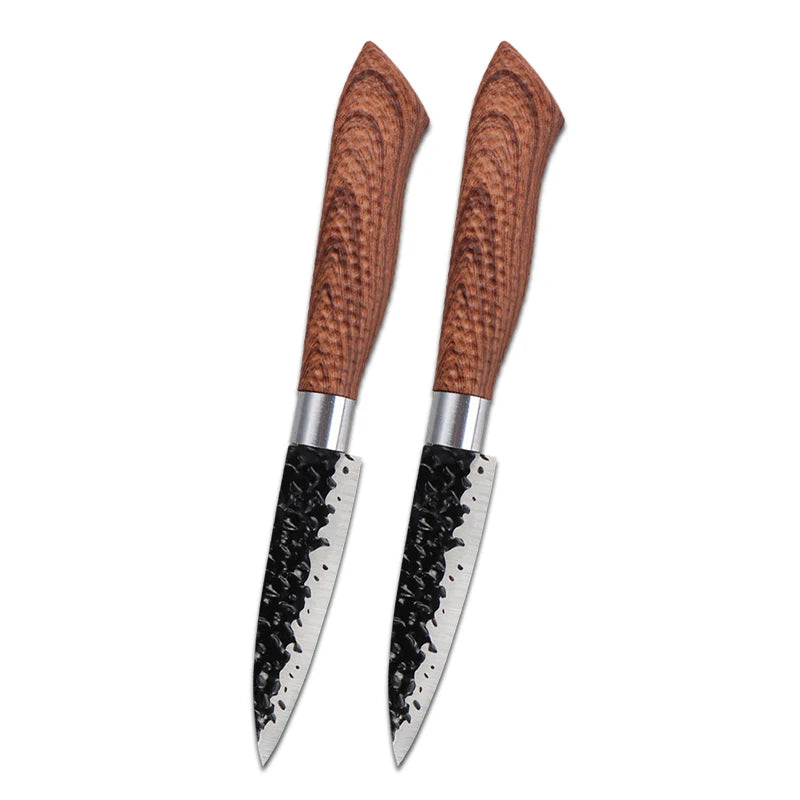 Stainless Steel Paring Knife Set – Hammer Textured Blade Kitchen Knife Set Axl 2pcs