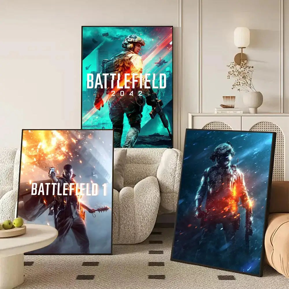 Battlefield Game Poster – Self-Adhesive Wall Art Sticker Wall Art Poster Axl