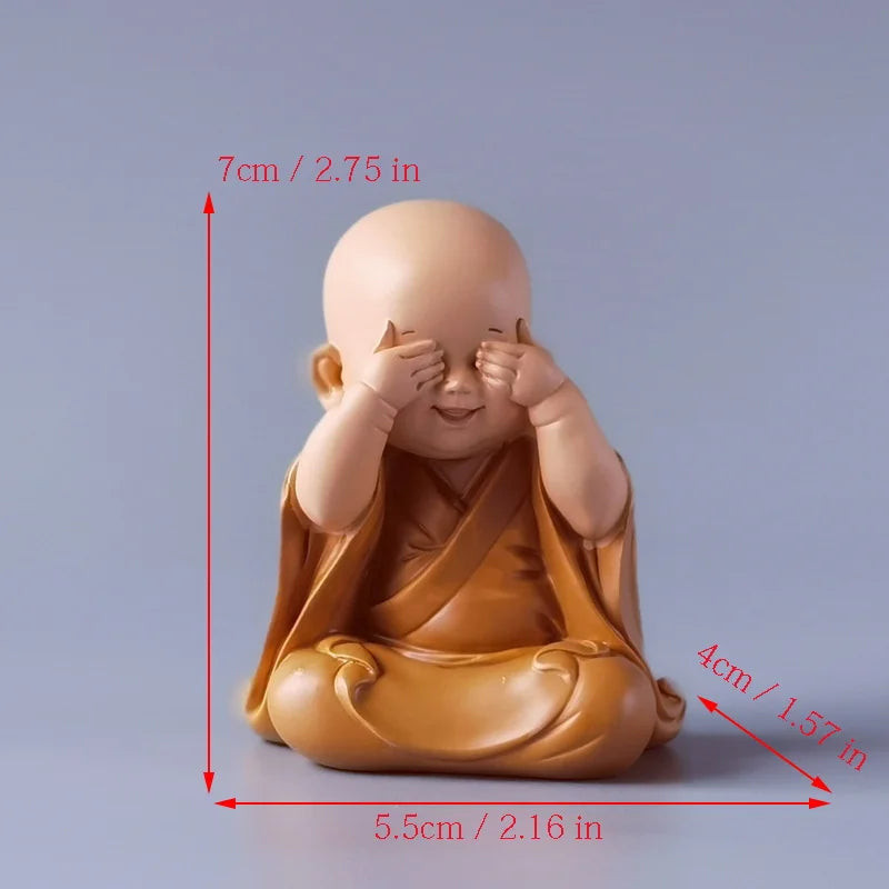 Resin Little Monk Mini Statue – Handmade Home Decor Gift Decorative Figurine Axl 10