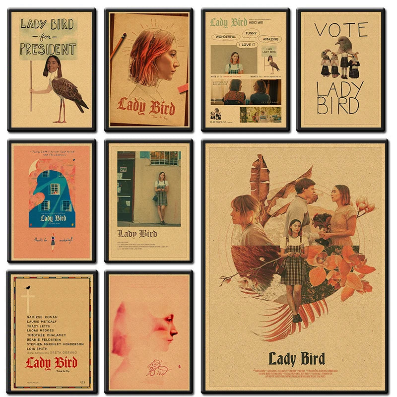 Lady Bird Movie Retro Kraft Paper Poster | Vintage Wall Art Vintage Wall Poster Axl