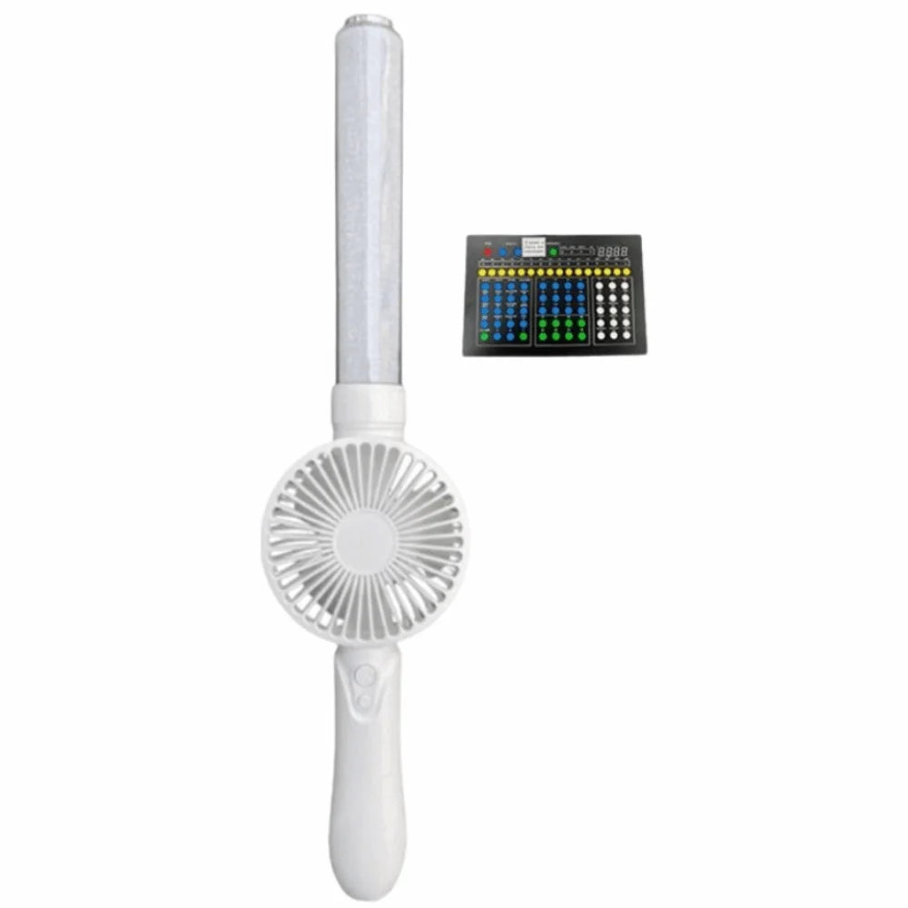 RGB LED Light-Up Rechargeable Handheld Fan – Music & Glow LED Handheld Fan Axl