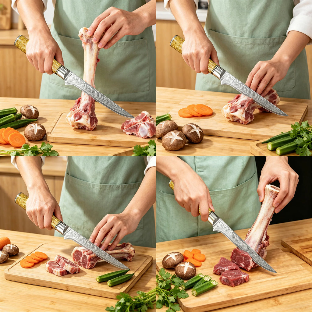 67-Layer Damascus Steel Boning Knife – Sharp Chef Slicing Knife Damascus Boning Knife Axl