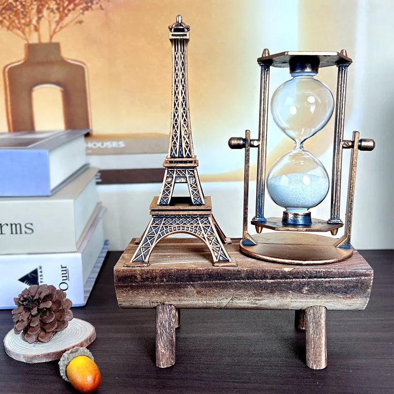 Vintage Metal Hourglass Timer – Retro Bronze Sand Clock Decor Decorative Hourglass Axl