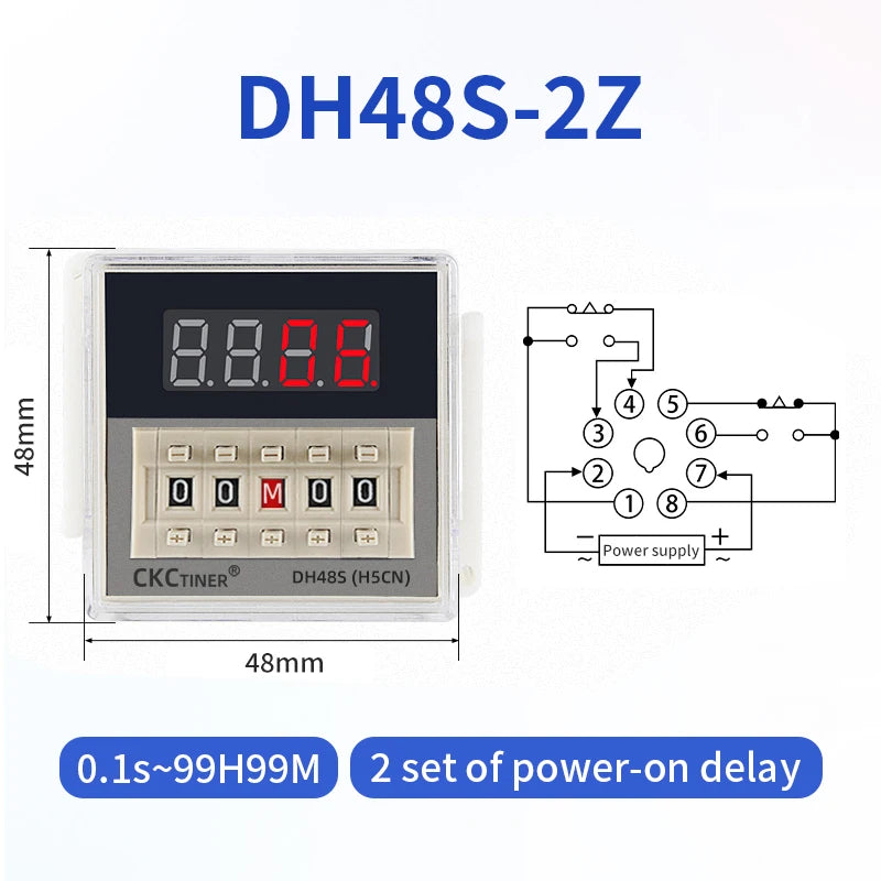 Digital LED Programmable Delay Timer DH48S with Socket Base Programmable Timer Relay Axl