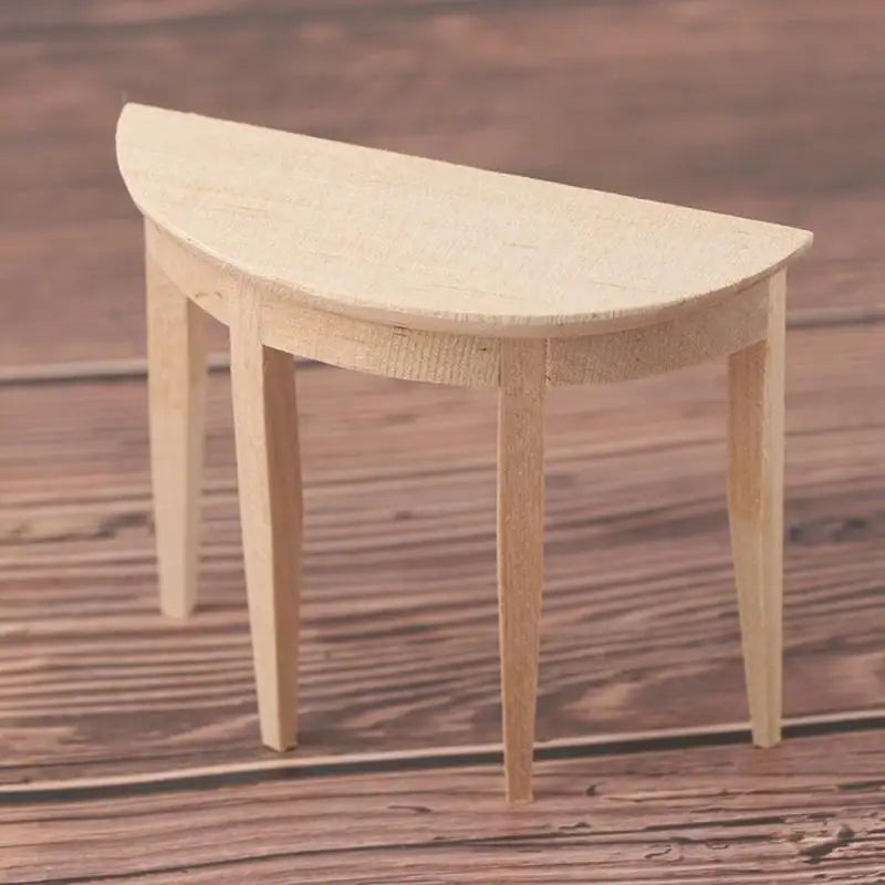1:12 Dollhouse Miniature Wooden Half Round Table Furniture Model Dollhouse Miniature Furniture Axl