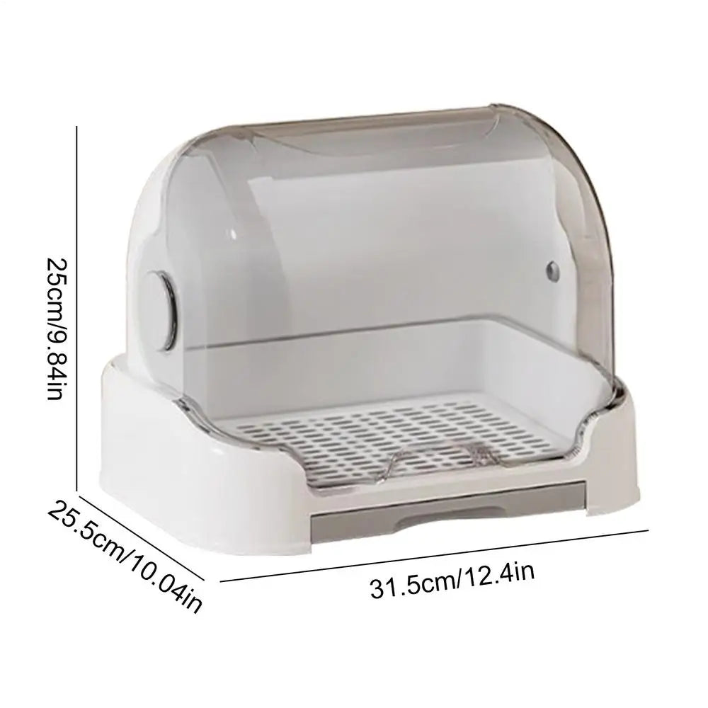 Baby Bottle Organizer with Drain Tray & Dustproof Lid Baby Bottle Organizer Axl Gray