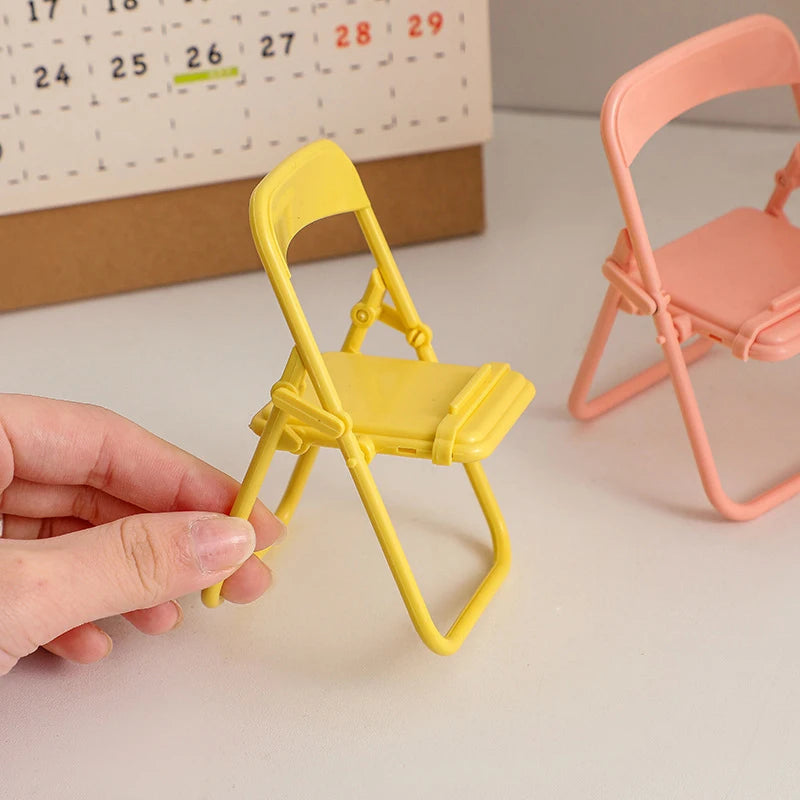 Mini Chair Phone Stand – Cute Portable Folding Desktop Holder Phone Stand Axl