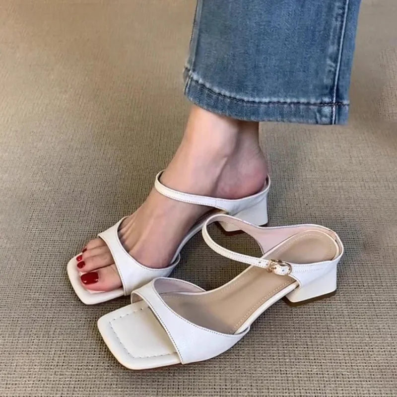 Women's Wide Fit Flip Slippers – Lightweight Platform Slides Platform Flip Slippers Axl 35 WHITE