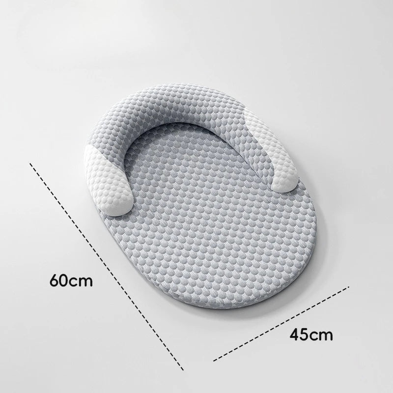 Cooling Raised Edge Pet Bed – Breathable Non-Slip Washable Dog & Cat Pet Bed Axl GRAY-M