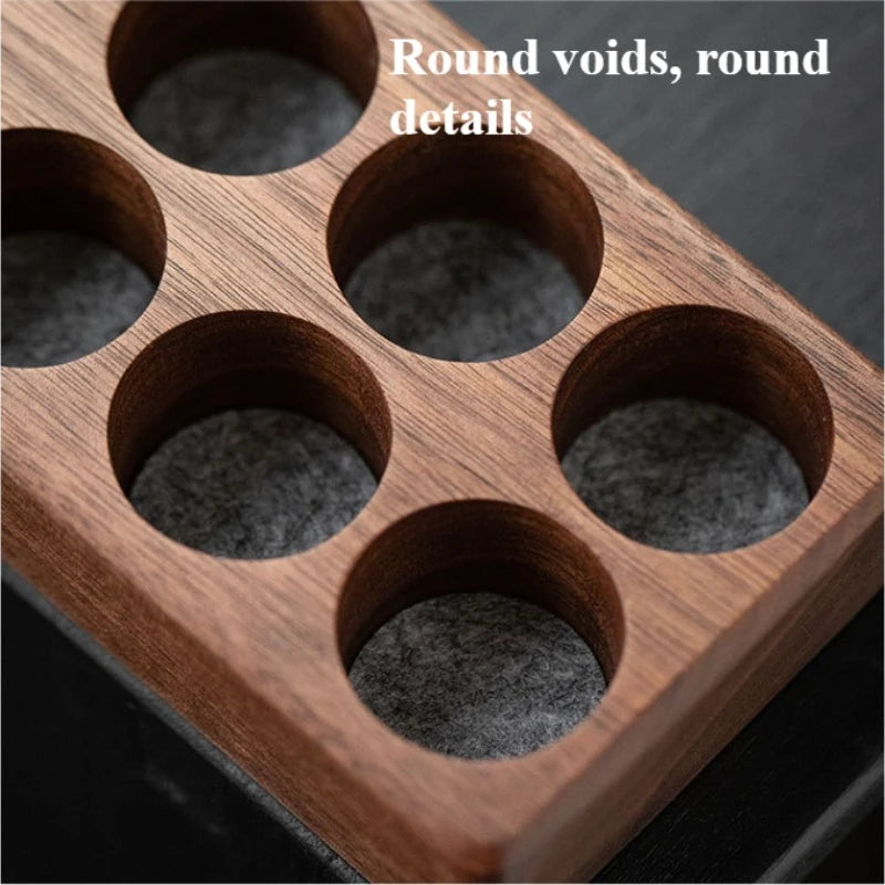 Glass Coffee Bean Storage Jars & Walnut Wood Display Stand Glass Storage Jar Set Axl
