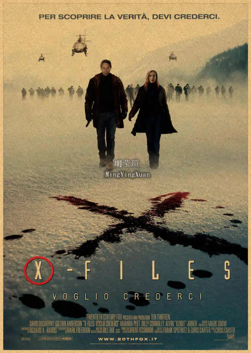X-Files "I Want to Believe" UFO Alien Vintage Kraft Poster Vintage Wall Poster Axl 15 42x30cm
