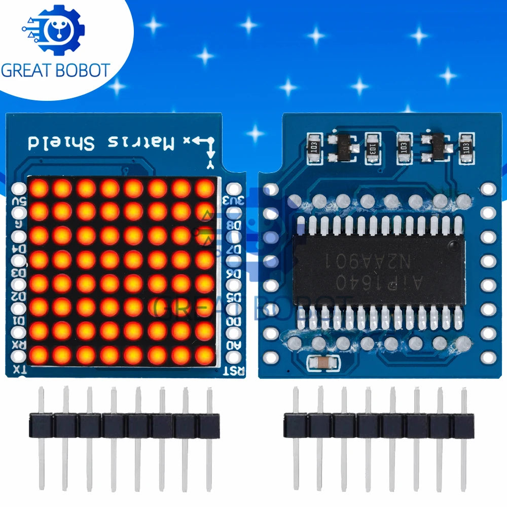 Matrix LED Shield V1.0 for WEMOS D1 Mini – 8×8 Dot Matrix LED Matrix Shield Axl Default Title