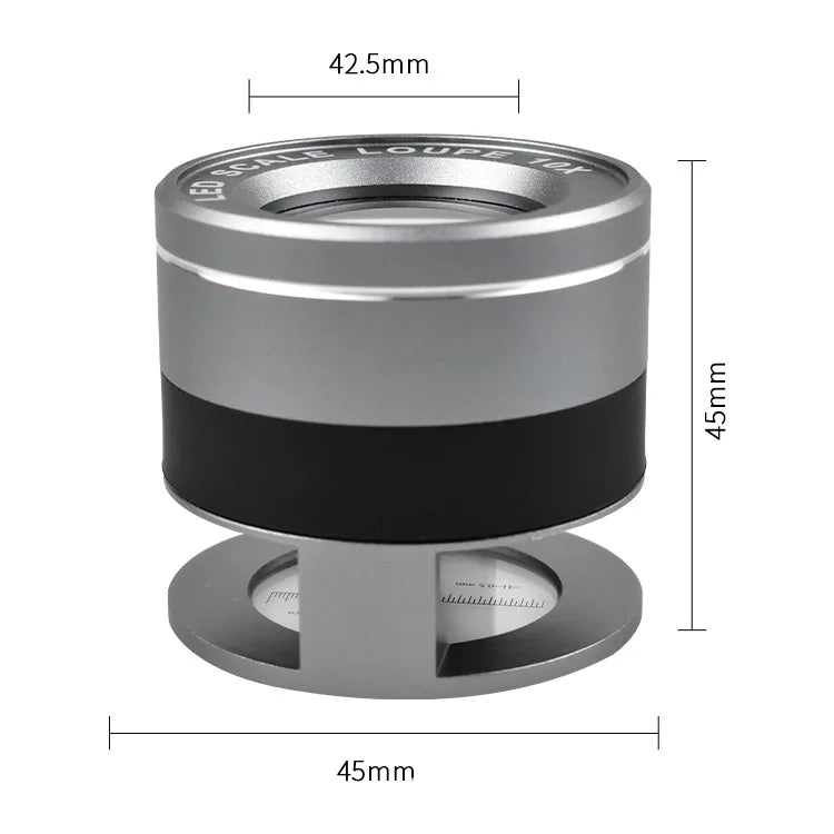 10X LED UV Magnifying Glass with Scale – Jeweler's Loupe Tool Illuminated Magnifier Axl 10X