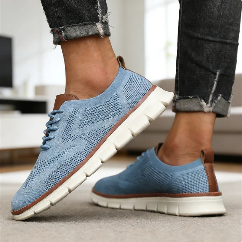 ZULIWAGN Men's Lightweight Breathable Knit Mesh Sneakers Men's Casual Sneakers Axl SKY BLUE 39