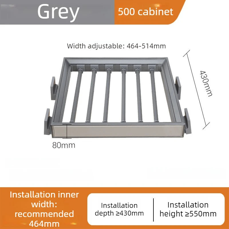 Telescopic Pants Rack – Built-In Sliding Wardrobe Organizer Wardrobe Pants Rack Axl Grey-500 Cabinet