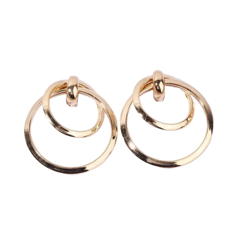 Korean Vintage Geometric Drop Earrings – Stainless Steel Drop Earrings Axl