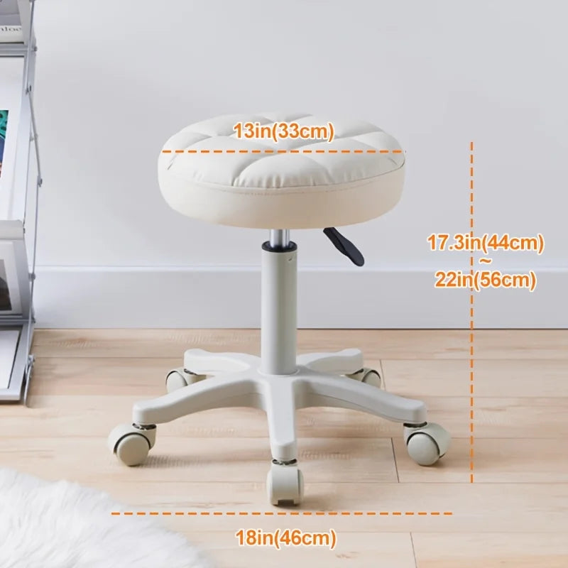 Faux Leather Rolling Stool – Adjustable Swivel Work Chair Swivel Rolling Stool Axl