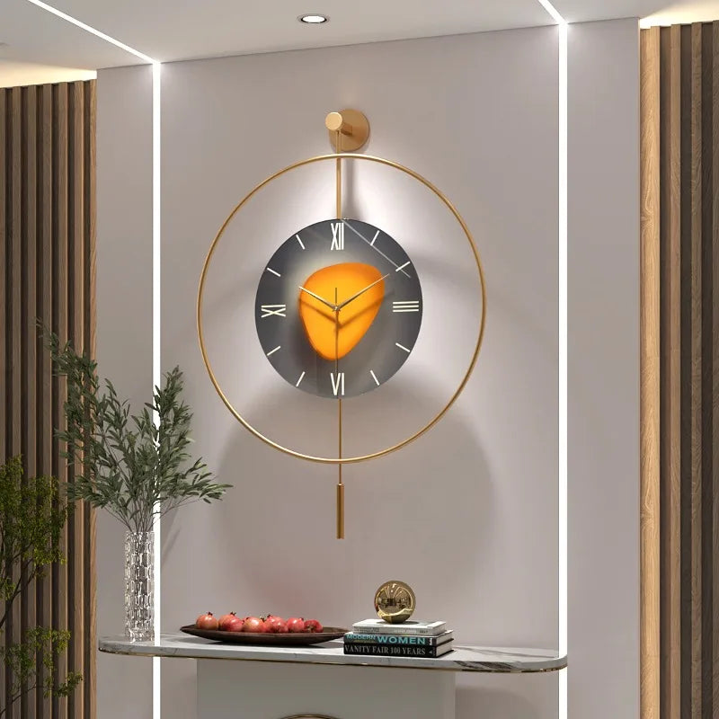 Modern Silent Wall Clock – Minimalist Metal Round 50/60CM Wall Clock Axl