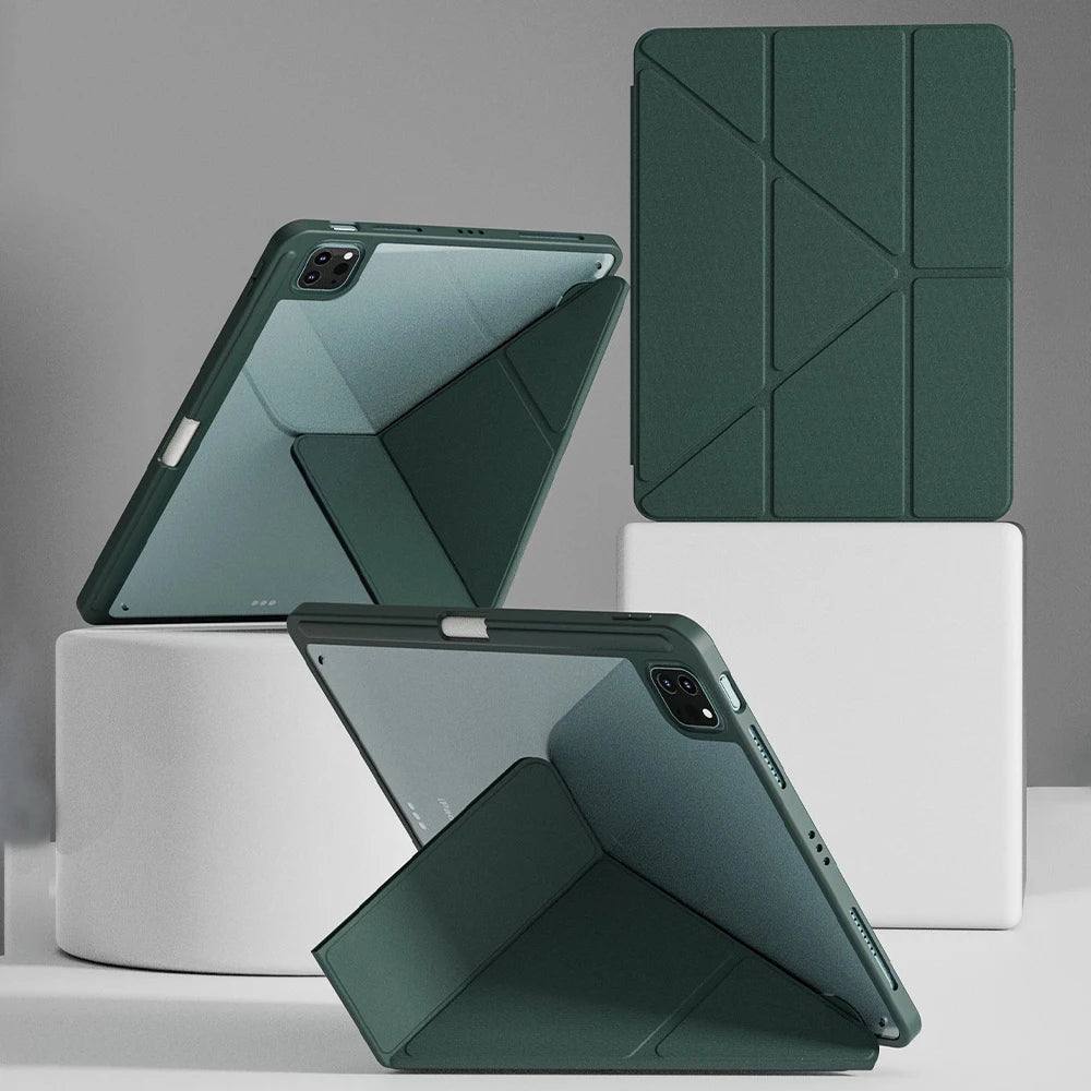 Transparent Acrylic iPad Case – Multi-Angle Stand & Pencil Holder Tablet Case & Stand Axl