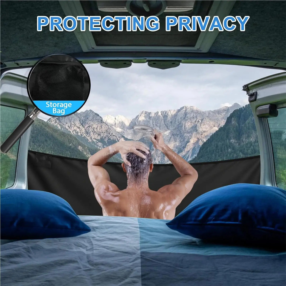 Outdoor Portable Shower Curtain – Waterproof Oxford Cloth & Magnetic Outdoor Privacy Curtain Axl