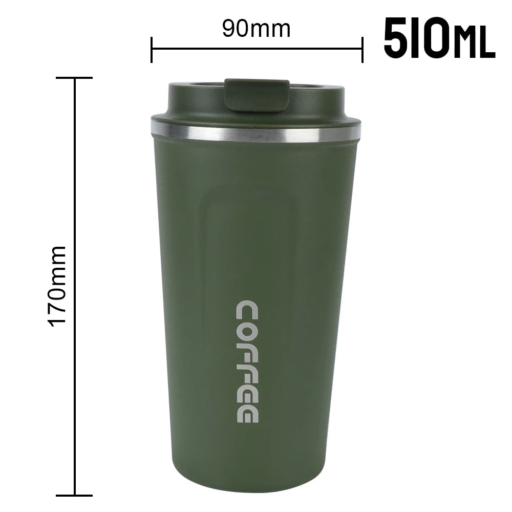 Double-Wall Stainless Steel Travel Thermos Mug 380/510ml Travel Thermos Mug Axl 510ML Green 401-500ml