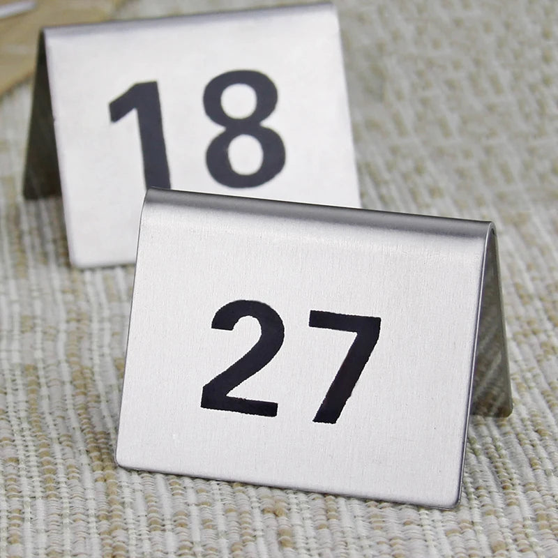 Stainless Steel Tent Table Number Cards 1–100 | 10–35 Pcs Table Number Cards Axl