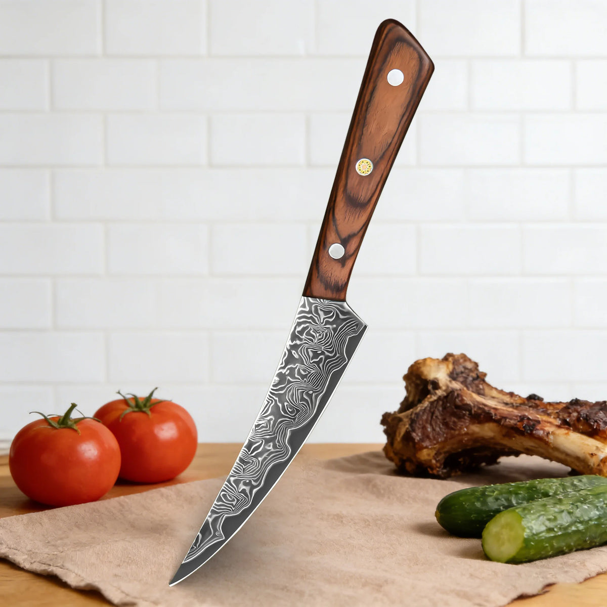 Damascus Titanium Fruit Knife Blades – DIY Replacement Set Knife Blade Set Axl Boning Knife